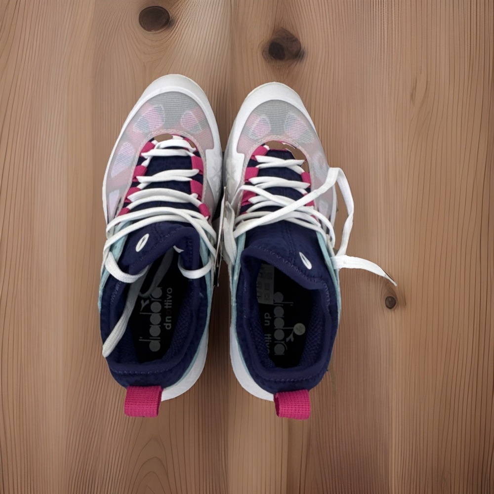 Diadora Women Tennis Shoes Speed Blushield Fly 4 AG Clay White/Navy/Pink US 7.5 - Picture 4 of 8